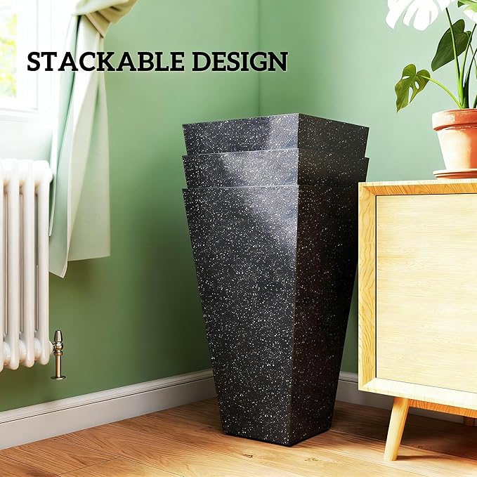 Stackable TaperSet of 3 Flower PotsTall