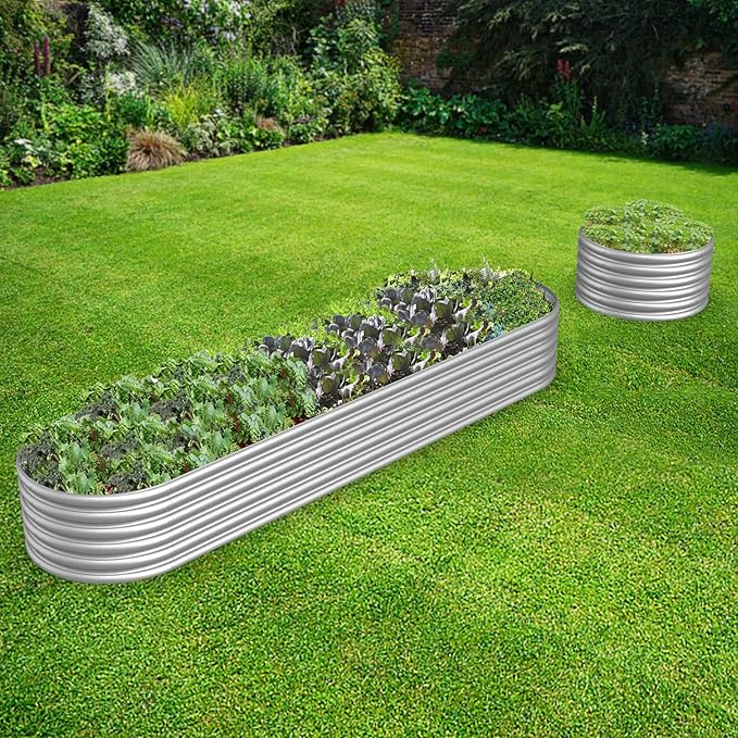 FRIZIONE 2-Pack 5FT(L)×2FT(W)×2FT(H) Raised Garden Bed Outdoor Adjustable Raised Garden Beds for Flower Raised Planter Box Outdoor for Herb Vegetable