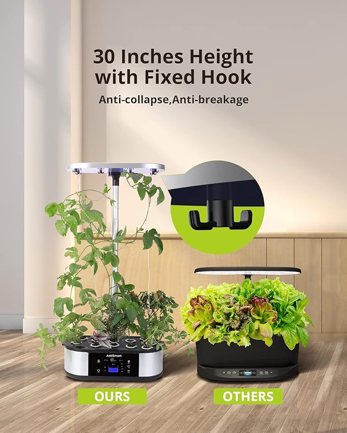 12 Pods WiFi Hydroponics Growing System with APP Controlled Indoor Garden Up to 30 with 36W 120 LED Grow Light Silent Pump System Automatic Timer for Home Kitchen Gardening GS1 Plus