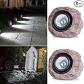 Outdoor Solar rock lightsIP65 Waterproof LED Super Bright spotlights suitable for house exteriors stairways garden statues sidewalks pond rock landscapes and palm tree display lighting- 2Pcsk
