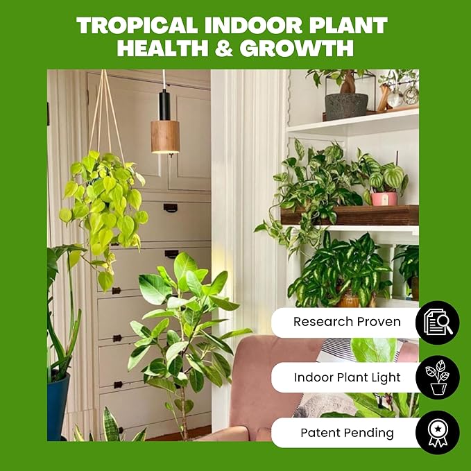 Norb Tropic - Tropical Grow Light Bulb Specialized Green LED for Indoor Houseplants Mimicks Forest Filtered Light Monstera Ficus Orchids &amp Palms Plant Lighting for Home &amp Office A19 9