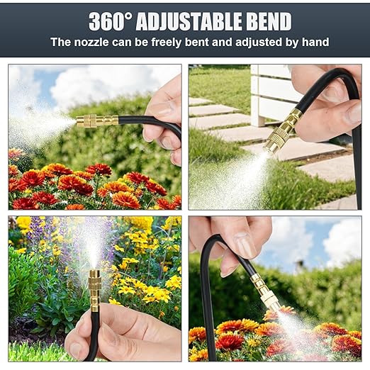 100ft Drip Irrigation System Automatic Garden Watering System with 25 Adjustable Sprinkler Nozzles Irrigation Hose Kit for Yard Lawn Plants Atomizing System