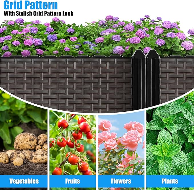 Large Raised Planter Box Outdoor Self Watering 78.7x15.7x19.7 Deep Raised Garden Bed - Elevated Garden Box with Drainage Plug Rectangular Garden Planter Perfect for Patio Balcony Deck