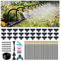 Drip Irrigation System 100FT 1/4 inch Hose Garden Irrigation Kit with 30pcs 360° Adjustable Copper Nozzles Upgrade Atomizing Watering System for Yard Plants Lawn Greenhouses Accessories
