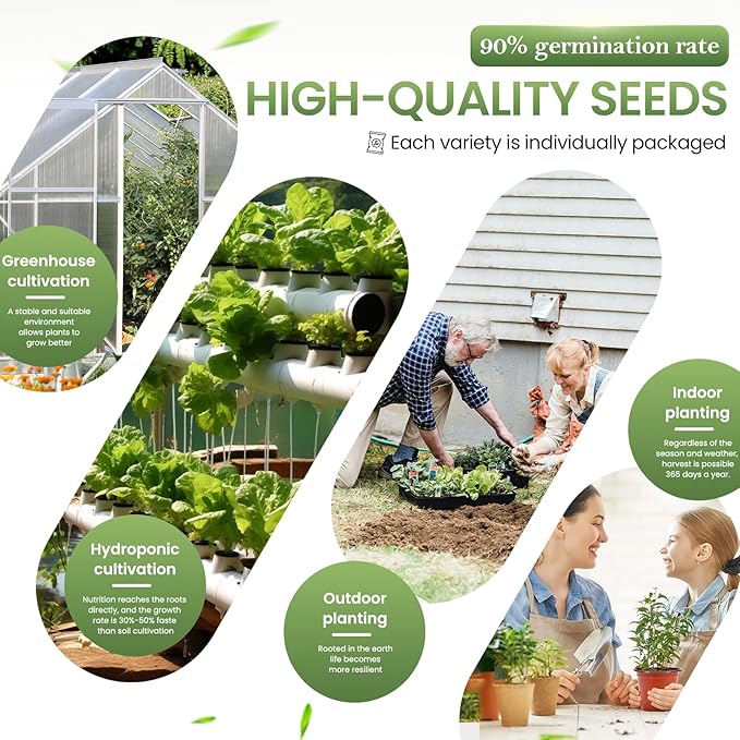 GermiGrow 36 Vegetable Variety Pack - 17600+ Non-GMO Heirloom Seeds for Planting Vegetables and Herbs 36 Individually Packed Seed Packets for Indoor Outdoor Greenhouse &amp Hydroponic Gardening