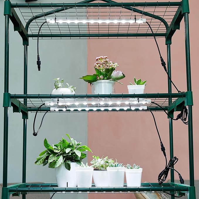 Litever Grow LED Light Strip Kits for Plants 36W with Timer Full Spectrum White Grow Lights Easy Installation. Good for Indoor Plants Grow Shelf Greenhouse Grow Cabinets
