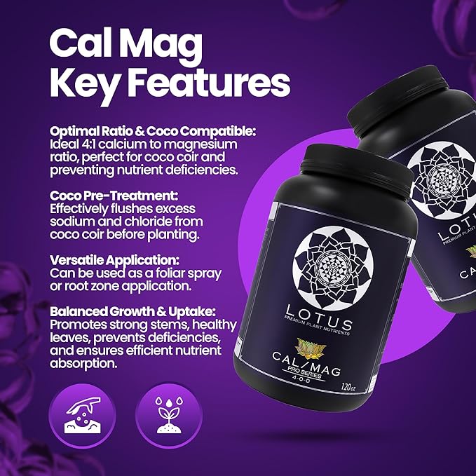 Cal/Mag Pro Series - Hydroponic Plant Nutrients - Supplement for Enhanced Plant Growth - Naturally Derived Premium Powdered Nutrient with Calcium and Magnesium for Soil Hydroponic &amp Coco Coir 12