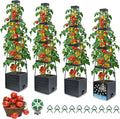 MQFORU 4Pack Raised Garden Bed Planter Boxes with Trellis 57 Self-Watering Tomato Planter Boxes with Trellis for Climbing Vegetable and Plants Tomato Cage for Indoor Outdoor Use