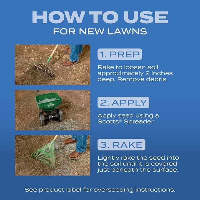 Scotts Turf Builder Grass Seed Sun and Shade Mix with Fertilizer and Soil Improver Thrives in Many Conditions 16 lbs.