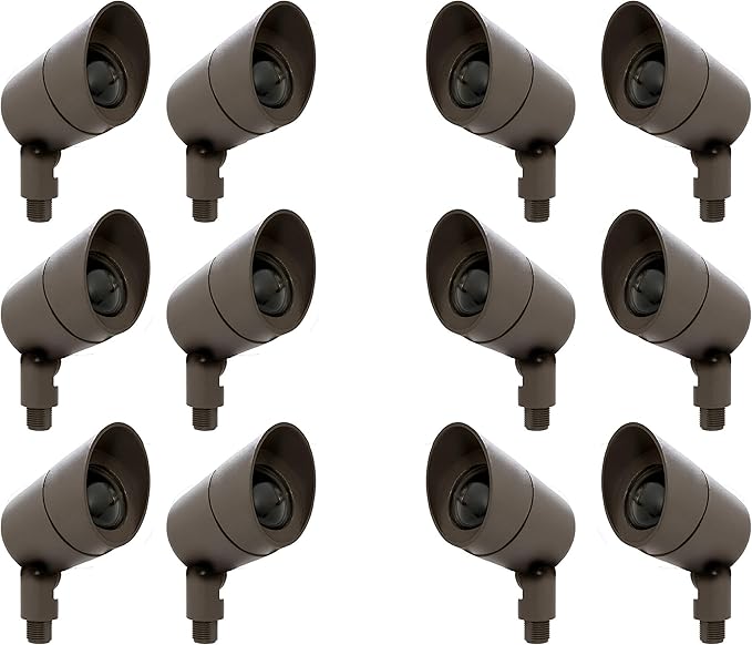 Westgate Lighting LED Directional Landscape Die - Cast Housing - IP67 and IP54 Level Rating - 12V AC - 36 Degree Beam Angle - Convex Lens (12 Bronze)