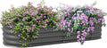 4.9' x 2' x 1' Galvanized Raised Garden Bed Kit Outdoor Metal Elevated Planter Box with Safety Edging Easy DIY Stock Tank for Growing Flowers Herbs Vegetables Dark Gray