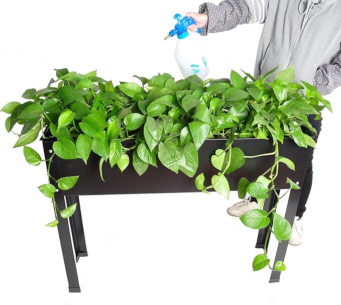 Elevated Garden Bed Metal Elevated Outdoor Flowerpot Box Suitable for Backyard and Terrace Large Flowerpot Suitable for Vegetable and Flower Book Standard Size