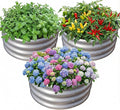 2x2x1 FT Round Galvanized Raised Garden Bed Kit OutdoorGarden Bed for Vegetables Fruits Flowers(Silver3PCS)