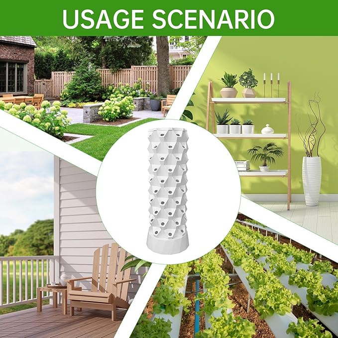 Hydroponics Growing Tower | 80 Slots Vertical Hydroponic Growing Kit | Vertical Home Gardening System with Water Pump for Indoor Outdoor High-Rise Building