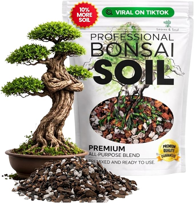 Large Bonsai Soil Premium All Purpose Blend | Pre-Mixed Ready to Use for Plant Support and Fast Drainage | Lava Limestone Pearock Calcined Clay and Pinebark | Extra Large 8.2 Quarts | Made in USA