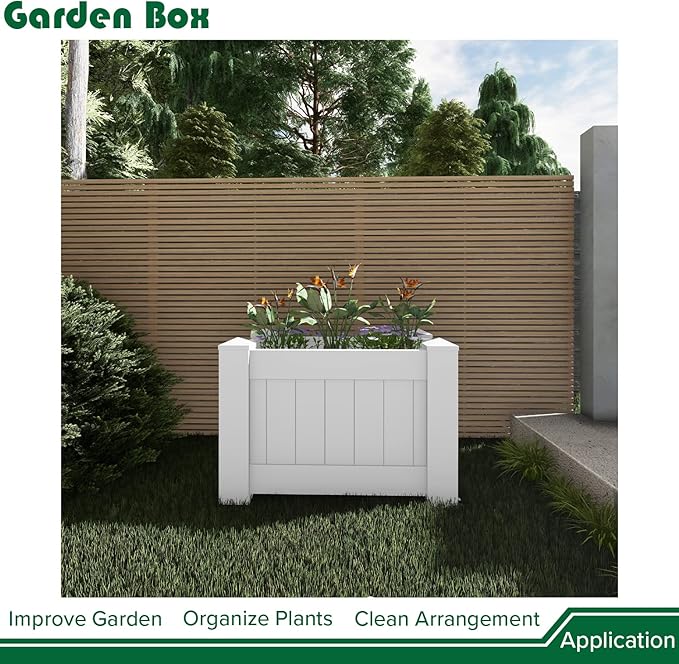 31 X 20 X 20 Raised Garden Box Above Ground Planter for Growing Vegetables Flowers Herbs DIY Gardening White Vinyl Garden Bed 3Packs