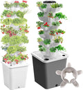 Vertical Hydroponic Tower Garden with 10L Water Tank - Ideal for Growing Fruits Vegetables and Flowers - Includes Water Pump20Holes (30holes