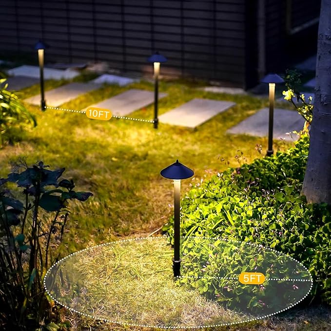 VENUS MANUFACTURING 6 Pack Low Voltage Landscape Spotlight 3W LED &amp 1.2W LED Outdoor Low Voltage Path Lights 2700K Warm White 40 Lumen 6Pack