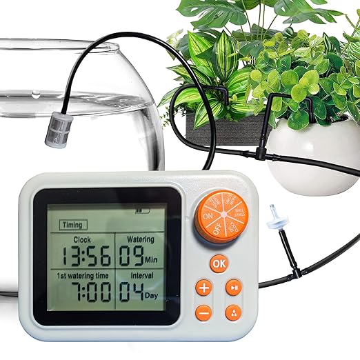 Drip Irrigation kit Indoor Plant Irrigation System Automatic Plant Waterer Plant Humidity Sensor Timer Water drip System kit to Growing Tent IKEA self Watering Automatic Mister kit Greenhouse（1 Sets）