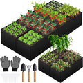 Fabric Raised Garden Bed Large Garden Grow Bags Rectangle Breathable Planting Containers with 4 Grids Reusable Heavy Pot Garden Tools for Vegetables Flowers Plants (6ft x3ft x1ft 128 Gallon Vol.)