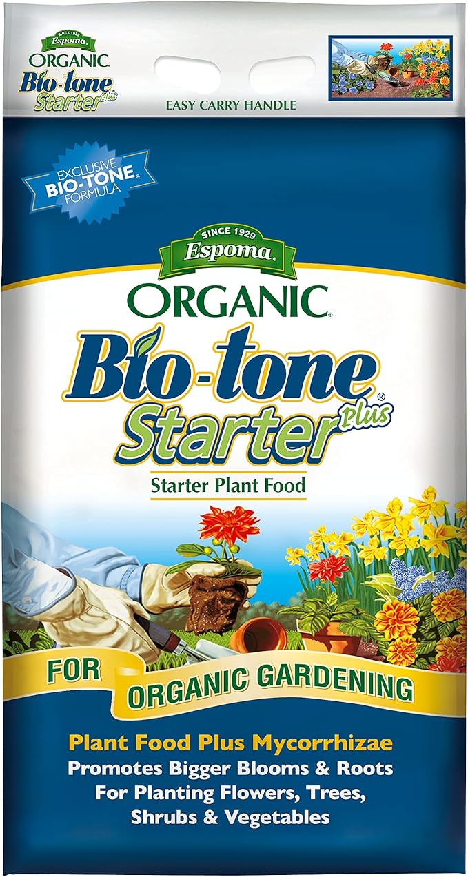 Espoma Organic Bio-Tone Starter Plus 4-3-3 Natural &amp Organic Starter Plant Food with Both Endo &amp Ecto Mycorrhizae 18 lb. Bag The Ultimate Starter Plant Food