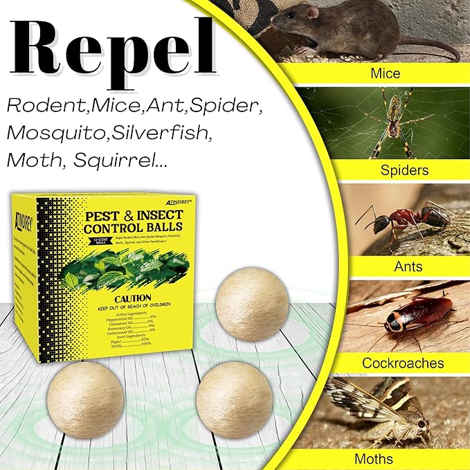 Natural Peppermint Spider Repellent Indoor Pet Safe &amp Ant Control BallsRodent Repellent for Car Engine Home Storage Fresh Mint Scent Safe for Kids and Pets