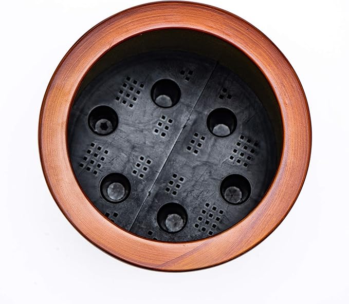 7.8 in. Dark Wood Plastic Self Watering Planter Pot