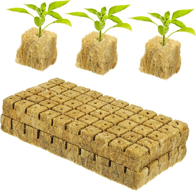 100Pcs Plant Grow Cubes for Hydroponics for Starting and Plant Propagation Soilless Culture High Air Permeability for Indoor Gardening and Cloning Systems