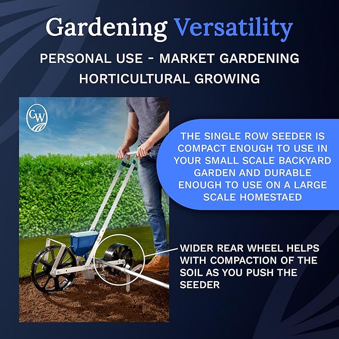 Charles Walters Equipment CWSRS Single Row Seeder for Sowing a Variety of Garden Seeds Includes 10 Seed Plates