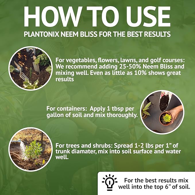 Neem Bliss (5lbs) + Vermiculite Bliss (8 Qts) - Neem Cake for Plants &amp Fine Vermiculite for Gardening - Neem Seed Meal Fertilizer - Neem Fertilizer - Organic Vermiculite Garden Soil &amp Potting