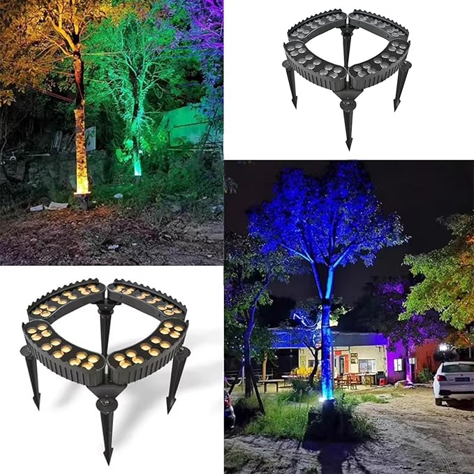 IP65 Solar Palm Tree Lightswith Ground Plug Landscape Spotlights﻿for Courtyards(3 Sets)