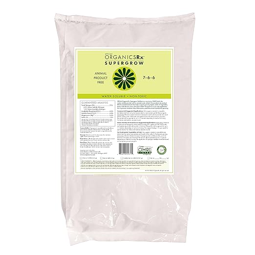 Supergrow 7-6-6 Fertilizer Powder for Plants/Gardening 50lb - Water-Soluble Powder Grow Bigger Yields - Ideal for All Vegetables Fruits Flowers or Trees