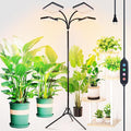 2026 4Head Grow Light with Upgrade Stand Big Coverage Grow Lights for Indoor Large Plant Bonsai Tree 4/8/12/16/20H Timer 100 Watt Power Draw NO Need Adapter 24-76 Height Adjustable