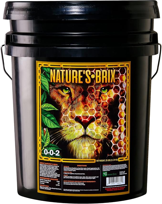 GreenGro Nature’s Brix 0-0-2 Premium Plant Microbe Food for All Gardening Methods Increases Brix Levels and Resin Production (25 lb)