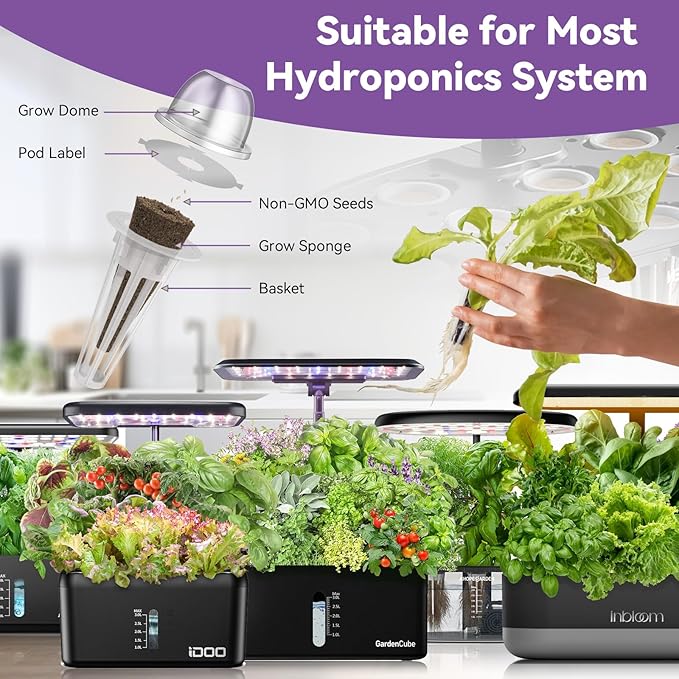 inbloom Hydroponics Growing System 12 Pods and Organic Salad Lettuce Seed Pod Kit