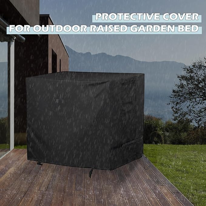 Outdoor Raised Garden Bed Cover for Best Choice Products 34x18x30in Raised Garden Bed Outdoor Planter Box Stand Cover for Mobile Elevated Wood Planter/Planting Bed