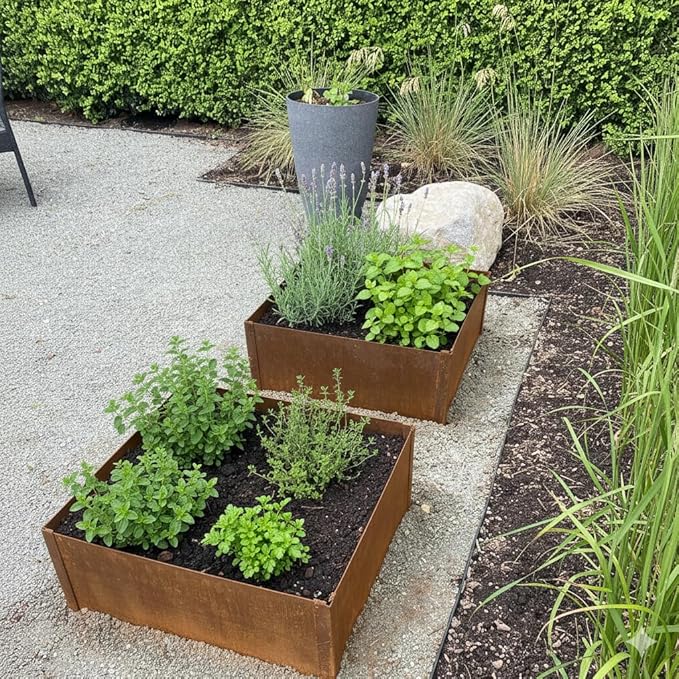 Edge Right - Raised Garden Bed Kit - COR-Ten Steel (14 COR-Ten Steel 2 FT x 2 FT)