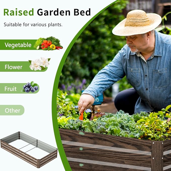 DoCred 3 in 1 Raised Garden Bed with 87in Tall Arch Trellis for Climbing Plants Galvanized Planter Garden Box Outdoor for Gardening Climbing Vegetables Flower
