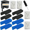 17 Set Aquarium Filter Media Replacement Kit Compatible with Seachem Tidal 55 Gallon (200 Liters) Large Aquarium Fish Tank Filter Includes Brush Carbon Sponge Ceramic Rings Blue Foam Filters