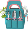 Gardening Tools 6-Piece Gardening Tool Set Heavy Duty Steel Hand Tools with Storage Bag &amp Non-Slip Rubber Gloves Garden for Women - Tool Set