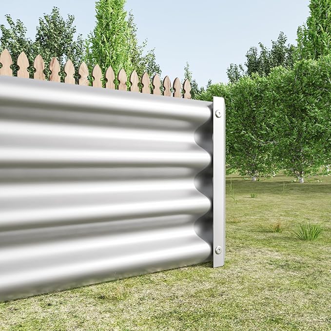 Raised Garden Bed Outdoor Metal Silver Larger Capacity for Planting Outdoor Lawn Porch Durable