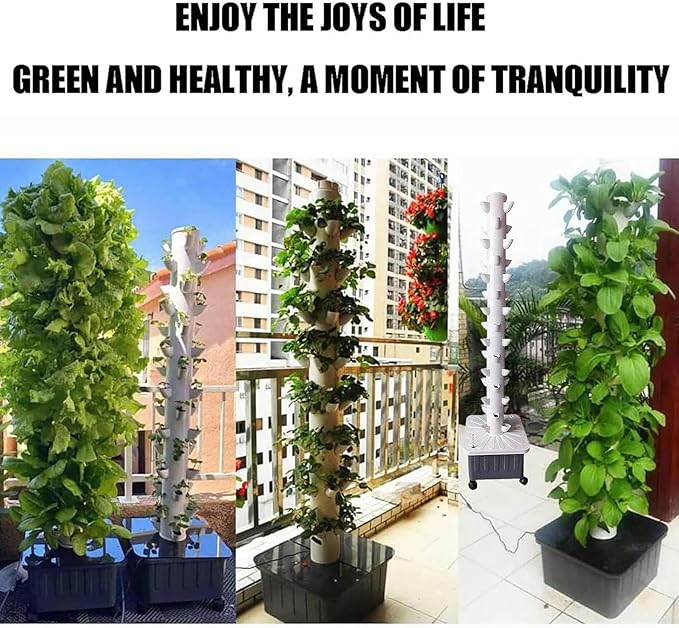AMNOOL Hydroponic Planting 45 Holes Vertical Hydroponic Tower Smart Garden Planter Germination Kit Soilless Cultivation
