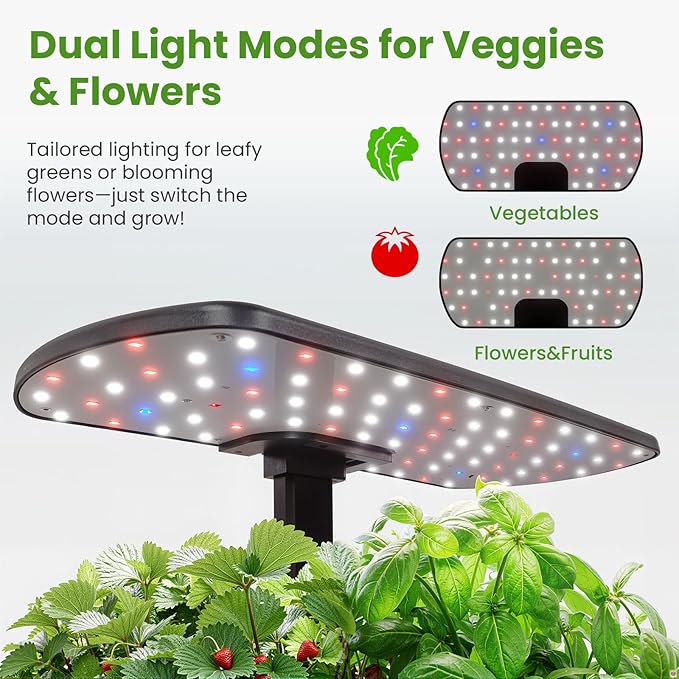 litokam 12-Pod Hydroponics Growing System Kit with LED Grow Light 24W 3.49L Indoor Herb Garden Planter with Quiet Water Pump 24H Timer 2 Grow Modes Hydroponics Garden for Home Kitchen Office Gifts