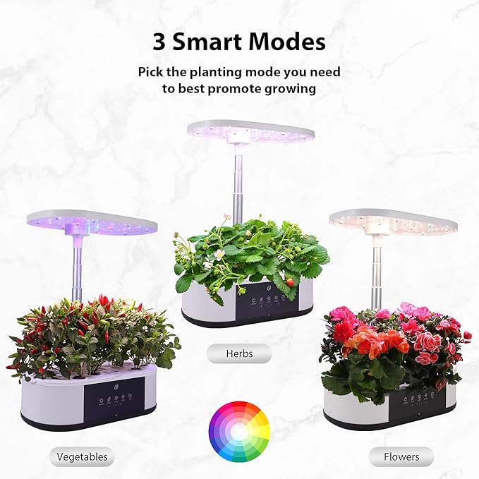 Litake 12 Pods Hydroponics Growing System Indoor Garden with 3 Planting Modes Up to 16 120 LED Light Fixed Hook Timer Silent Pump System for Home Kitchen Gardening GS1 Mini