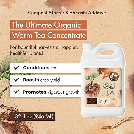 Worm Castings for Plants Earthworm Casting Organic Fertilizer Bokashi Booster Worm Tea Made from Compost Worms Liquified &amp Concentrated Vermicompost for Soil Fertility &amp Bountiful Harvest