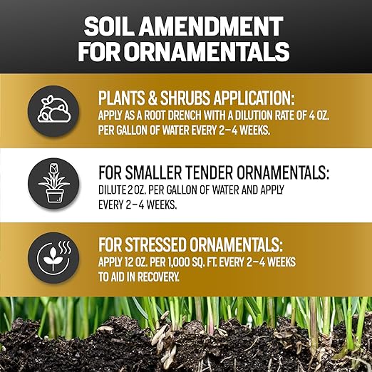 64oz 20% Humic Acid for Lawn - Covers 10000 sq ft Humic20 Soil Amendments Ideal Soil Conditioner for Lawns Promotes Aeration &amp Better Structure for Stronger Roots &amp Healthy Grass Growth
