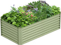 6x3x2FT Galvanized Raised Garden BedGalvanized Planter Boxes Outdoor Large Metal Raised Garden Beds for Vegetables-Green