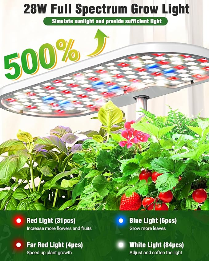 2 Pcs Hydroponics Growing System Kit 16 Pods (Black &amp White)