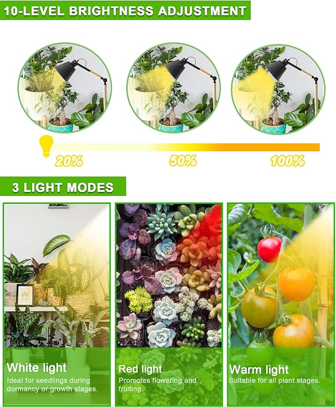 Standing Plant Grow Light LED Growing Light Full Spectrum for Indoor Plants4/8/12H Timer Flow Grow Light for Tall Large Indoor Plants