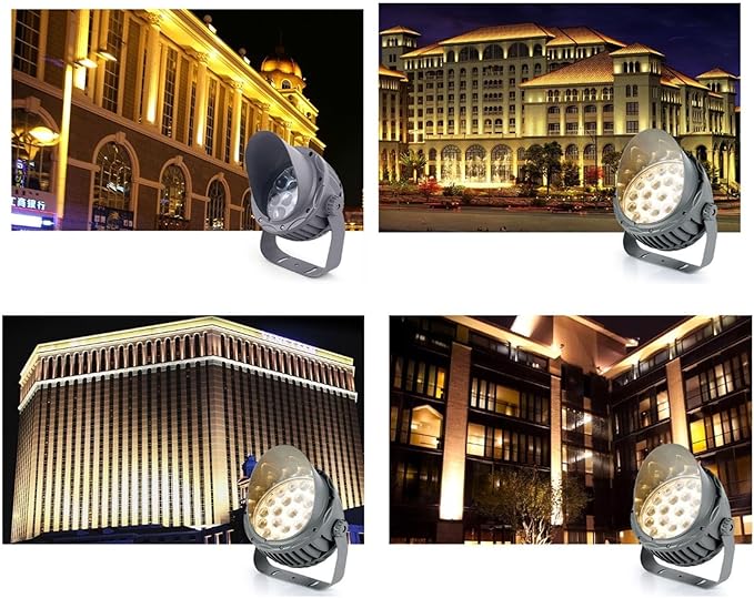 LED Outdoor Ground Lights - Rotation Spotlight 110-240V Long Beam LED Spotlight IP65 Waterproof Outdoor Light Long Beam Floodlights Narrow Light Wall Washer(Blue27W)